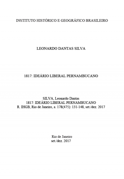 1817: IDEÁRIO LIBERAL PERNAMBUCANO