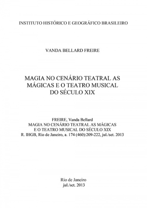 MAGIA NO CENÁRIO TEATRAL: AS MÁGICAS E O TEATRO MUSICAL DO SÉCULO XIX