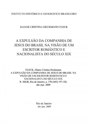 A EXPULSÃO DA COMPANHIA DE JESUS DO BRASIL NA VISÃO DE UM ESCRITOR ROMÂNTICO E NACIONALISTA DO SÉCULO XIX