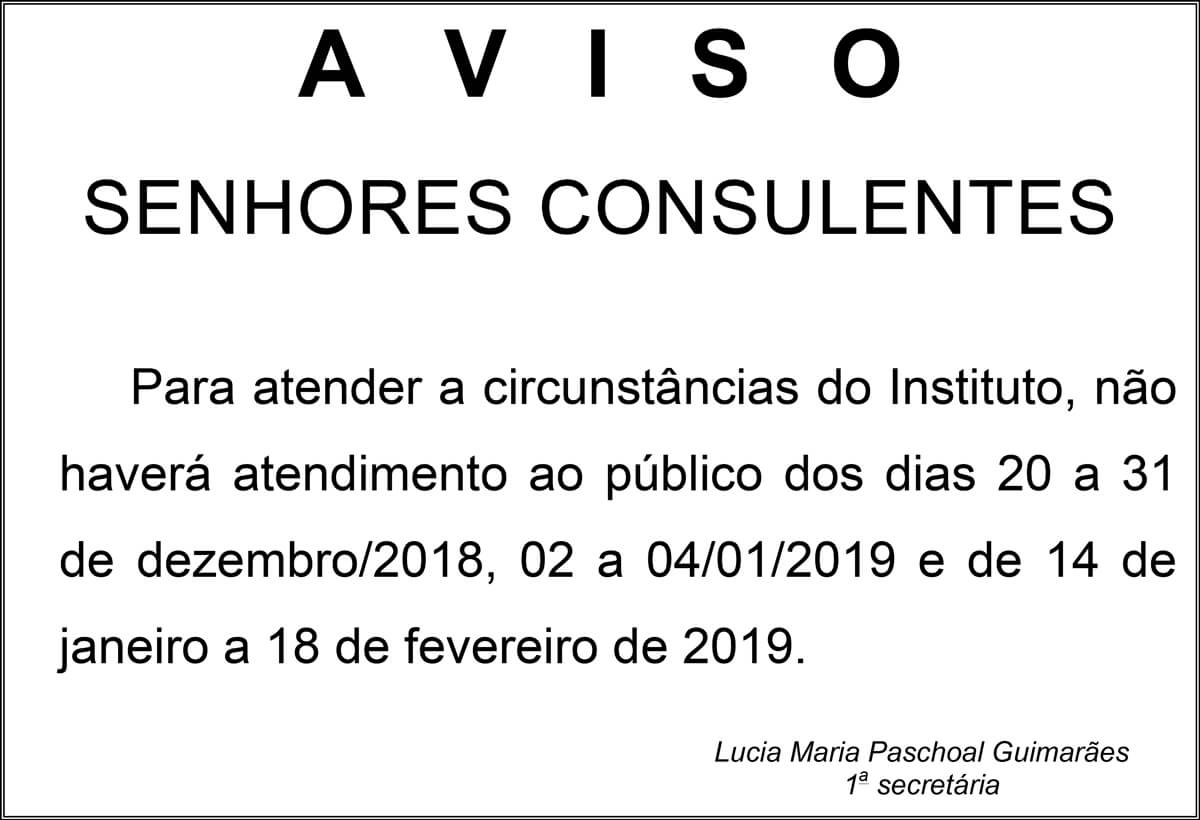 aviso aos consulentes 2018 2019