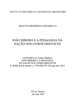 JOÃO RIBEIRO E A PEDAGOGIA DA NAÇÃO NOS LIVROS DIDÁTICOS
