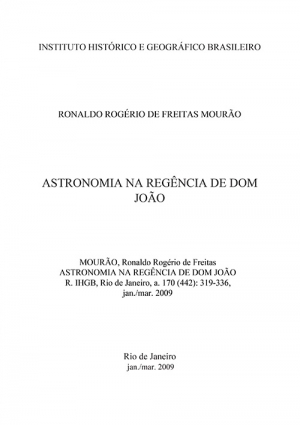 ASTRONOMIA NA REGÊNCIA DE DOM JOÃO