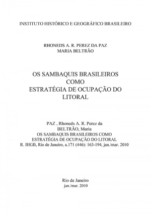 OS SAMBAQUIS BRASILEIROS COMO ESTRATÉGIA DE OCUPAÇÃO DO LITORAL