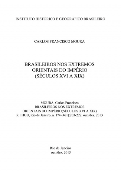 BRASILEIROS NOS EXTREMOS ORIENTAIS DO IMPÉRIO (SÉCULOS XVI A XIX)
