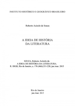 A IDEIA DE HISTÓRIA DA LITERATURA