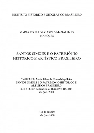 SANTOS SIMÕES E O PATRIMÔNIO HISTORICO E ARTÍSTICO BRASILEIRO