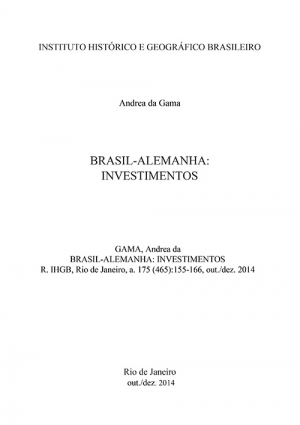 BRASIL-ALEMANHA: INVESTIMENTOS