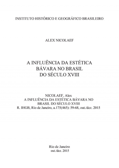 A INFLUÊNCIA DA ESTÉTICA BÁVARA NO BRASIL DO SÉCULO XVIII