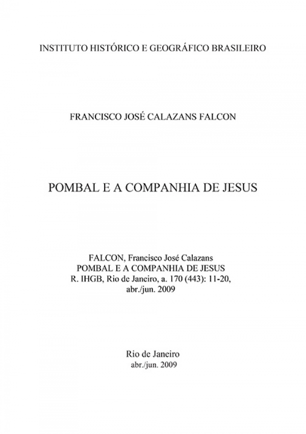 POMBAL E A COMPANHIA DE JESUS