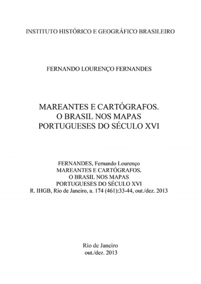 MAREANTES E CARTÓGRAFOS. O BRASIL NOS MAPAS PORTUGUESES DO SÉCULO XVI