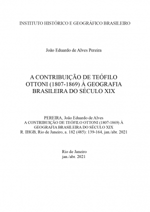 A CONTRIBUIÇÃO DE TEÓFILO OTTONI (1807-1869) À GEOGRAFIA BRASILEIRA DO SÉCULO XIX