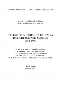 O ESPAÇO CEMITERIAL E A URGÊNCIA DA MODERNIDADE: MANAUS 1854-1906
